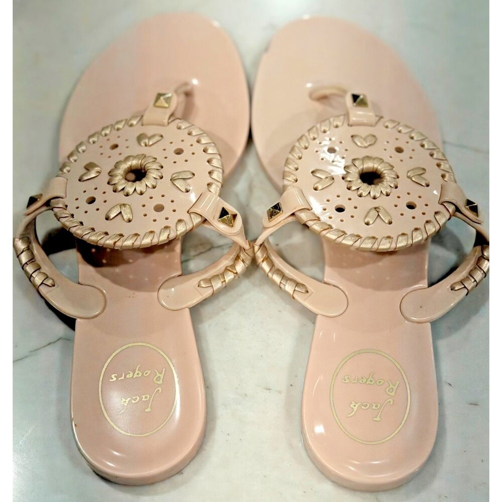 Jack Rogers 7 Lavender Georgica Jelly Sandals Resort Beach Coastal EUC Feminine